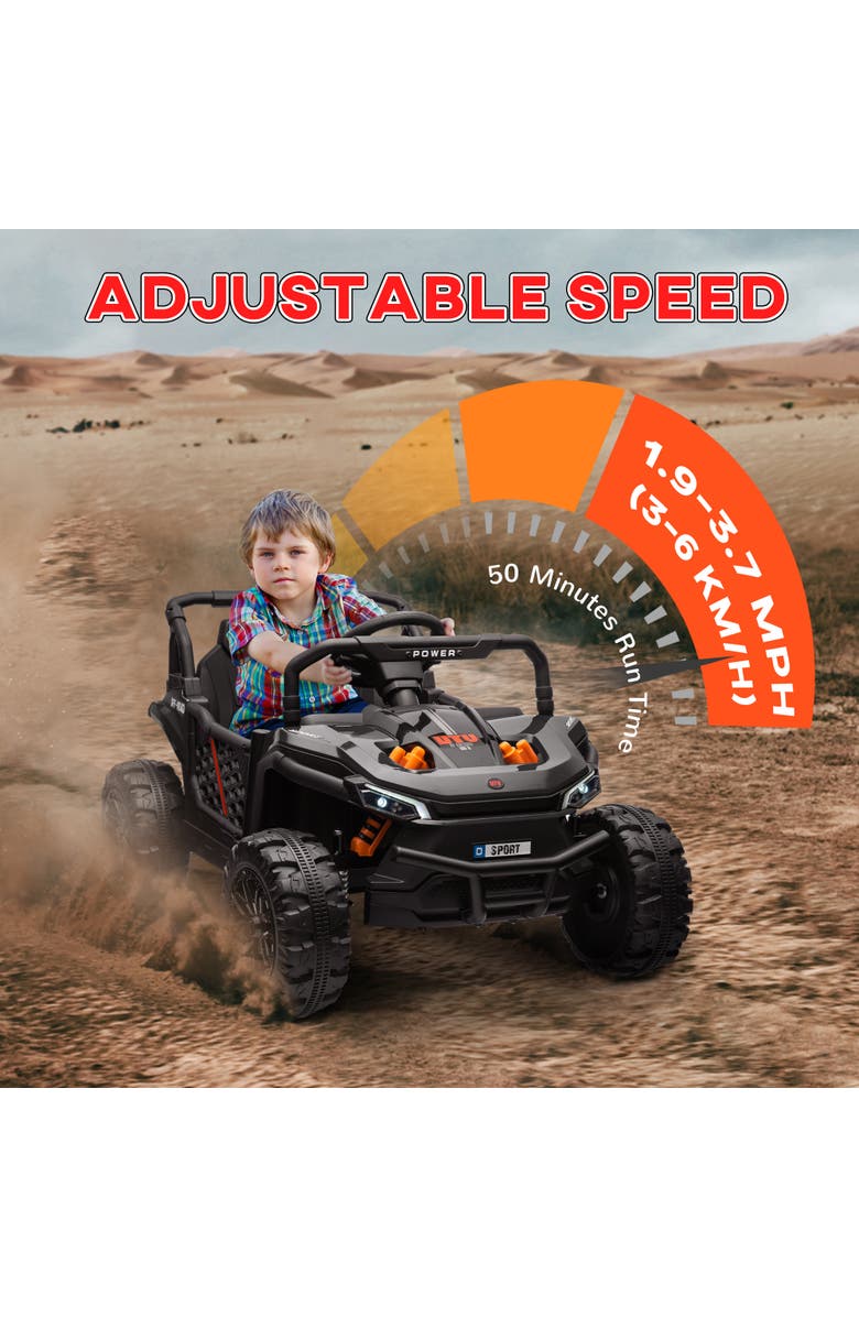 Qaba 12V Kids Ride On Truck w/ Remote Control, 4-Wheel Suspension, Alternate, color, Black