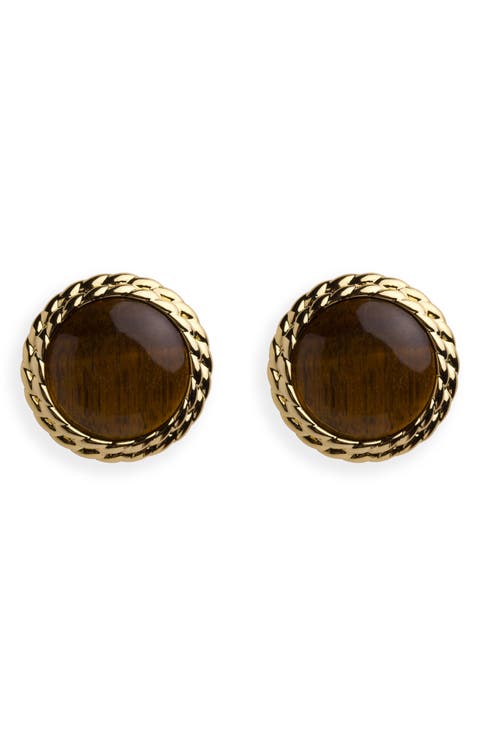 Bezel Stud Earrings