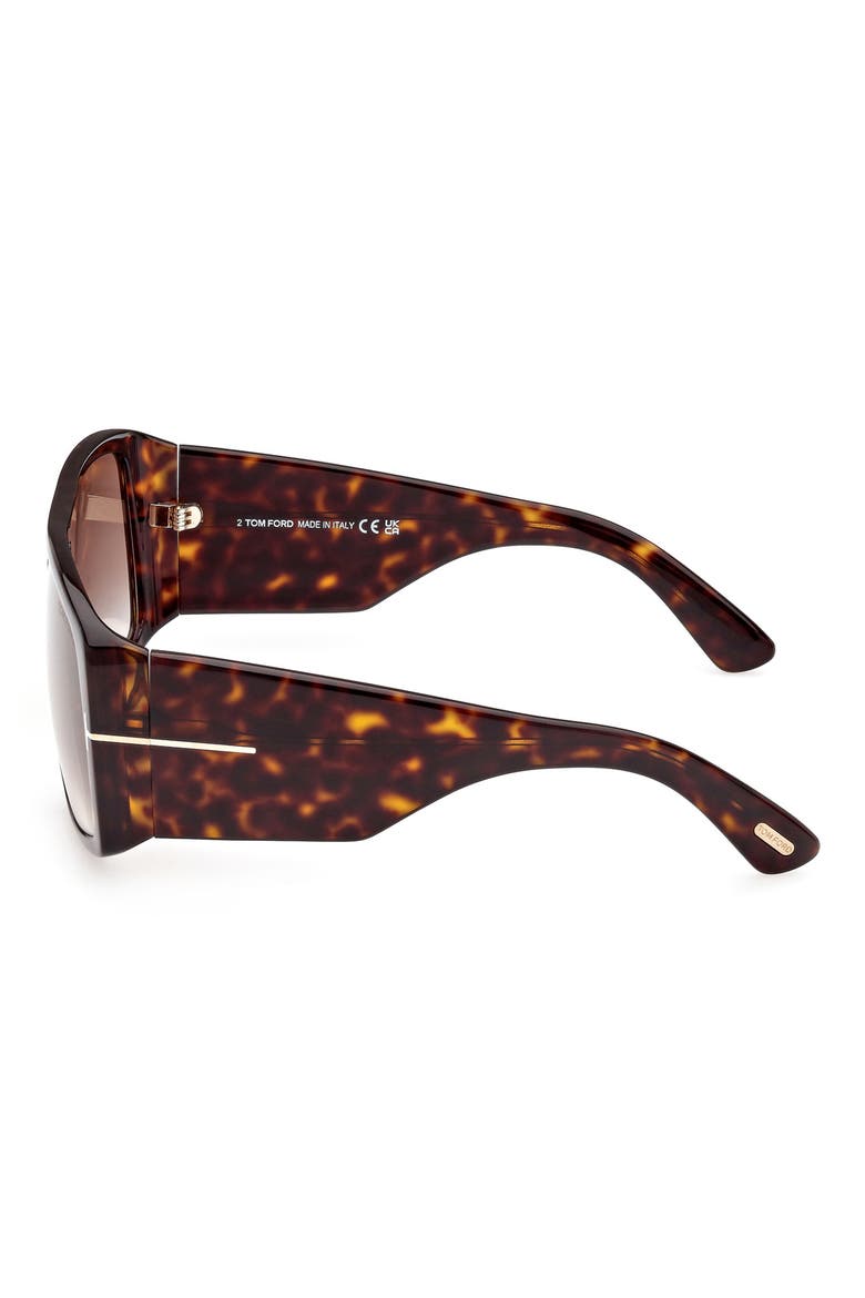60mm Gradient Square Sunglasses, Alternate, color, DARK HAVANA / GRADIENT BROWN