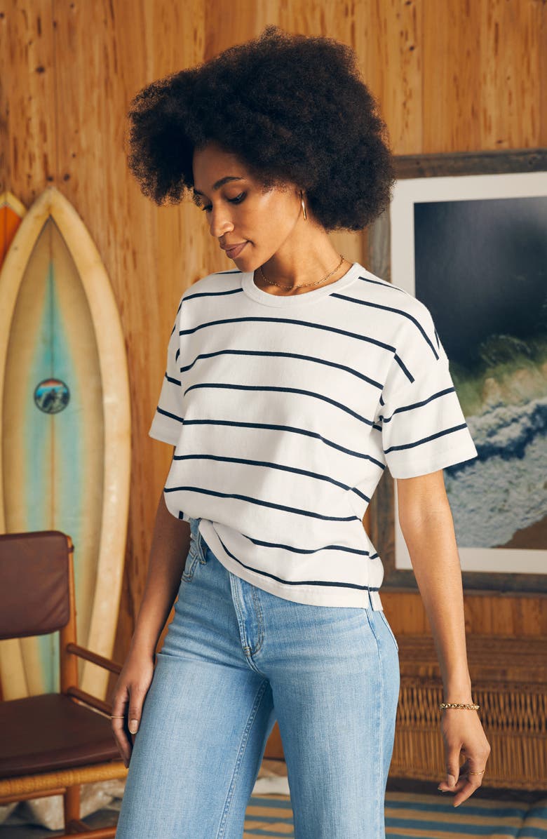 Faherty Rugby Stripe Organic Cotton T-Shirt, Alternate, color, 