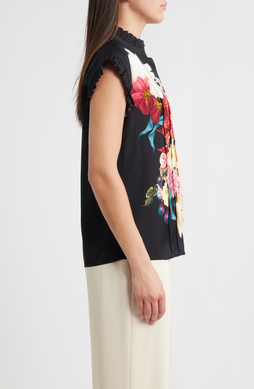 Elie Tahari Chloe Regent Floral Silk Blend Button-up Shirt In Multi