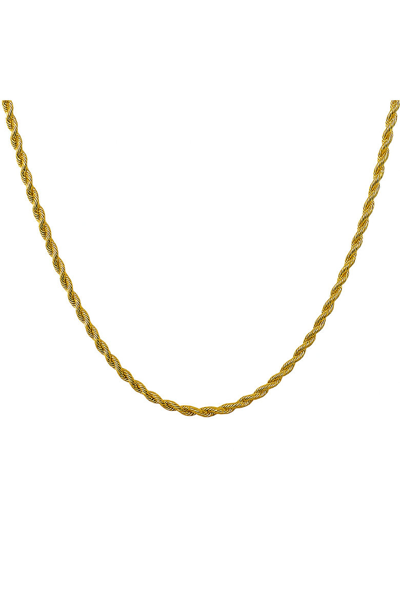 14K Yellow Gold Rope Chain Necklace 2.5mm, Main, color, Yellow