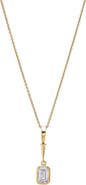 BY ADINA EDEN Lab Grown Diamond Emerald Charm Necklace 14K