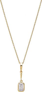 BY ADINA EDEN Lab Grown Diamond Emerald Charm Necklace 14K