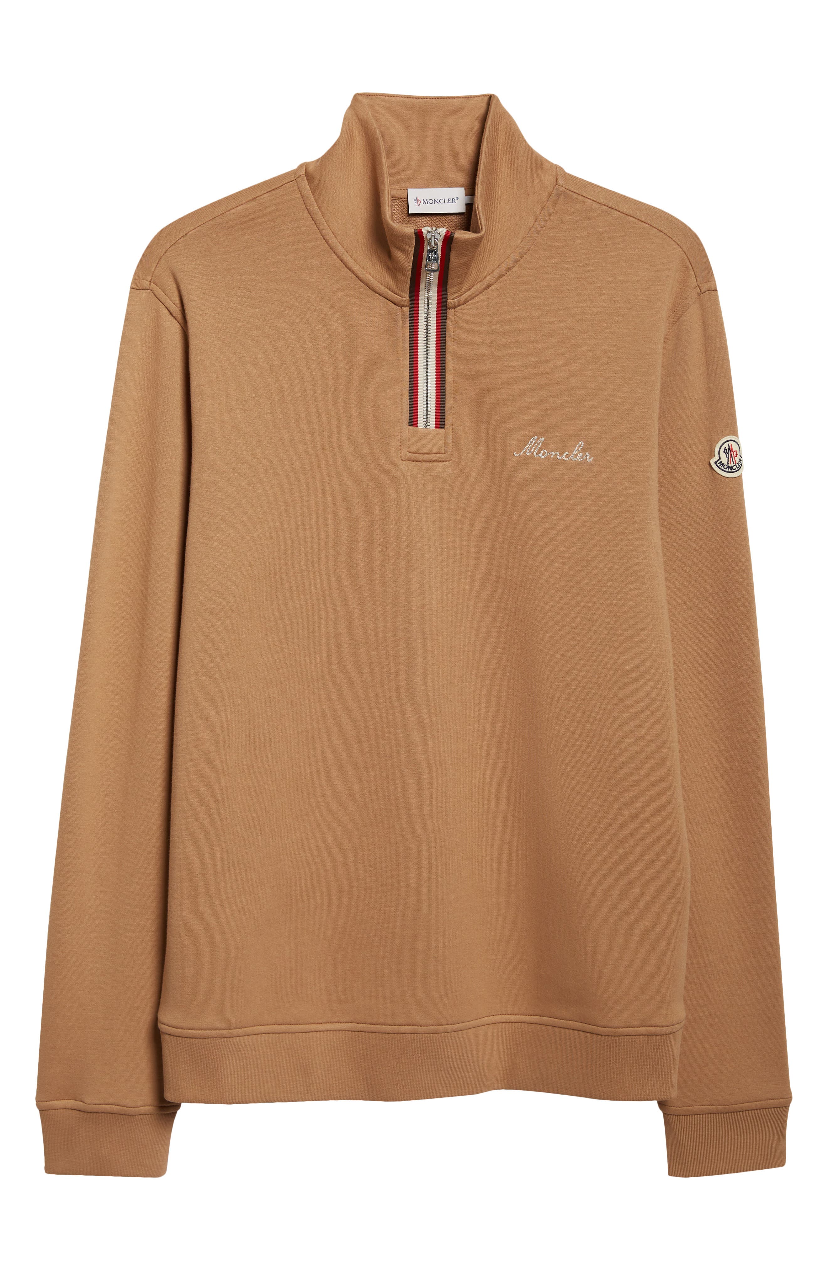 Embroidered Logo Patch Fleece Quarter Zip Sweatshirt (Men) | Nordstrom
