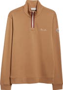Moncler Embroidered Logo Patch Fleece Quarter Zip Sweatshirt