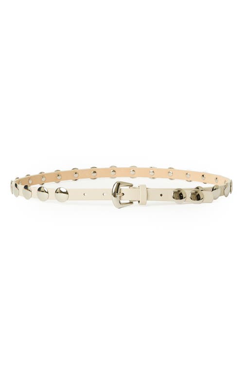B-low The Belt Ames Studded Leather Belt In Bone Silver