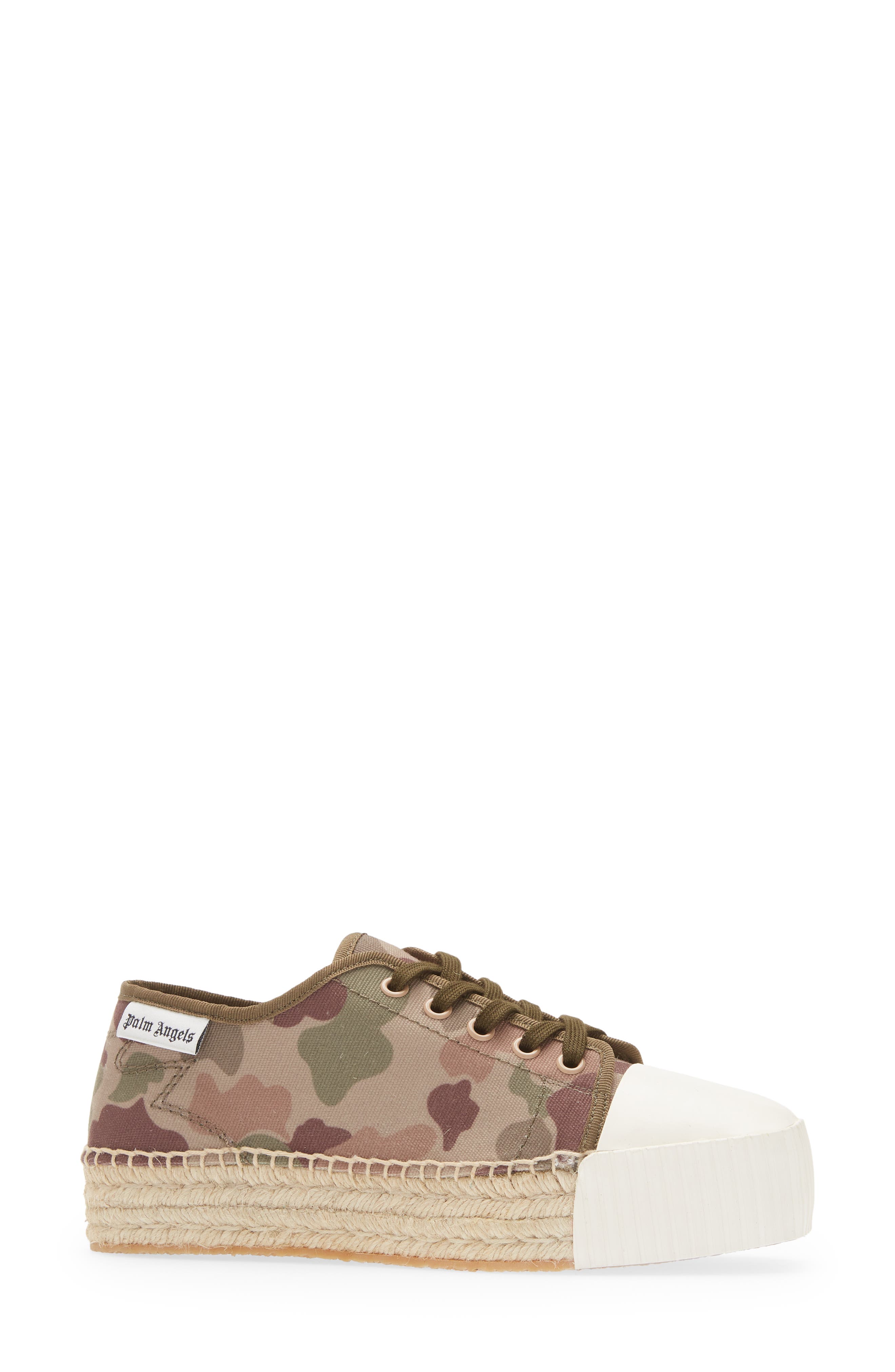 Palm Angels Camo Espadrille Platform Sneaker, Alternate, color, 