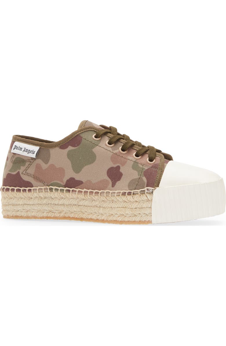 Palm Angels Camo Espadrille Platform Sneaker, Alternate, color,