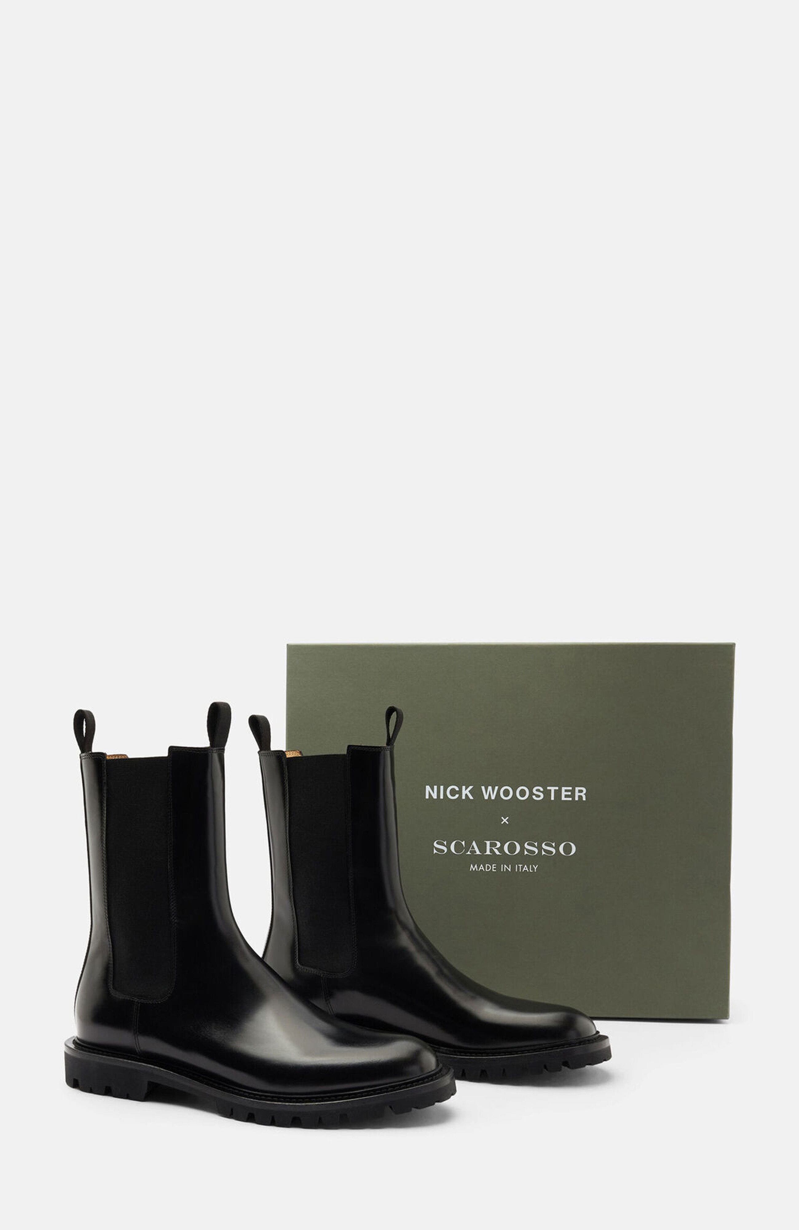 SCAROSSO Wooster Chelsea Boots, Main, color, Black - Brushed Calf