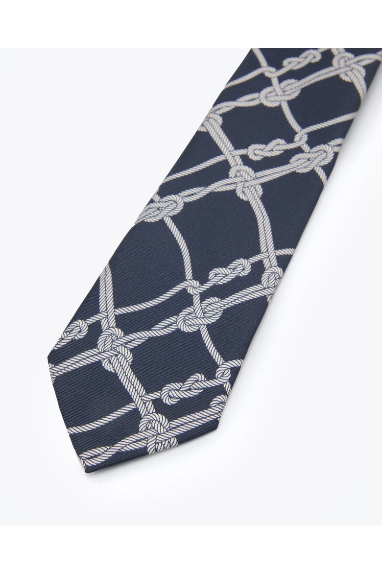 Voyager Printed Silk Tie, Alternate, color, Blue