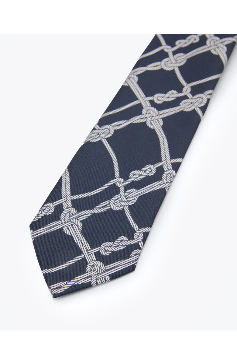 Knottery & Co Voyager Printed Silk Tie, Alternate, color, Blue