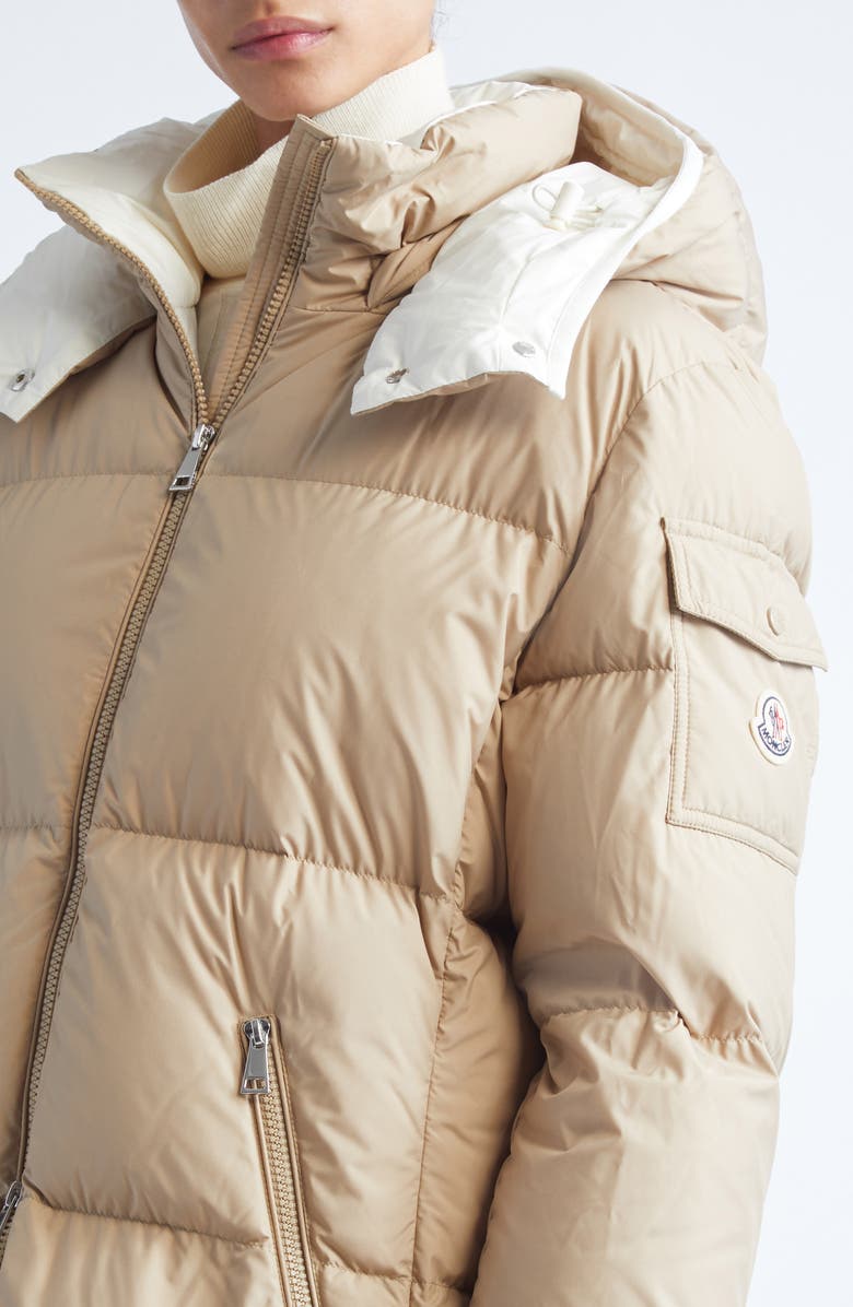Moncler Fourmines Water Repellent Down Jacket, Alternate, color, Beige Sand