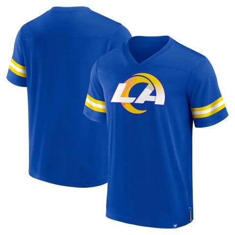 Men's Fanatics Branded  Royal Los Angeles Rams Jersey Tackle V-Neck T-Shirt
