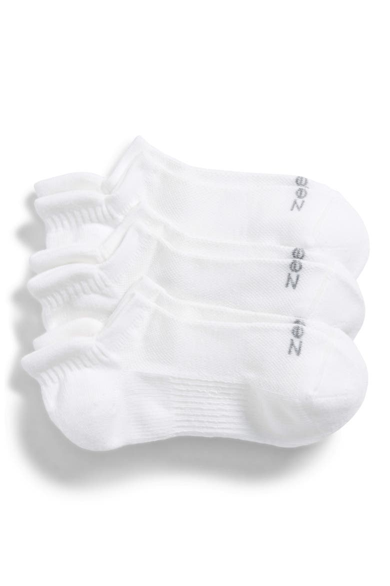 3-Pack Tab Back Socks, Main, color, WHITE