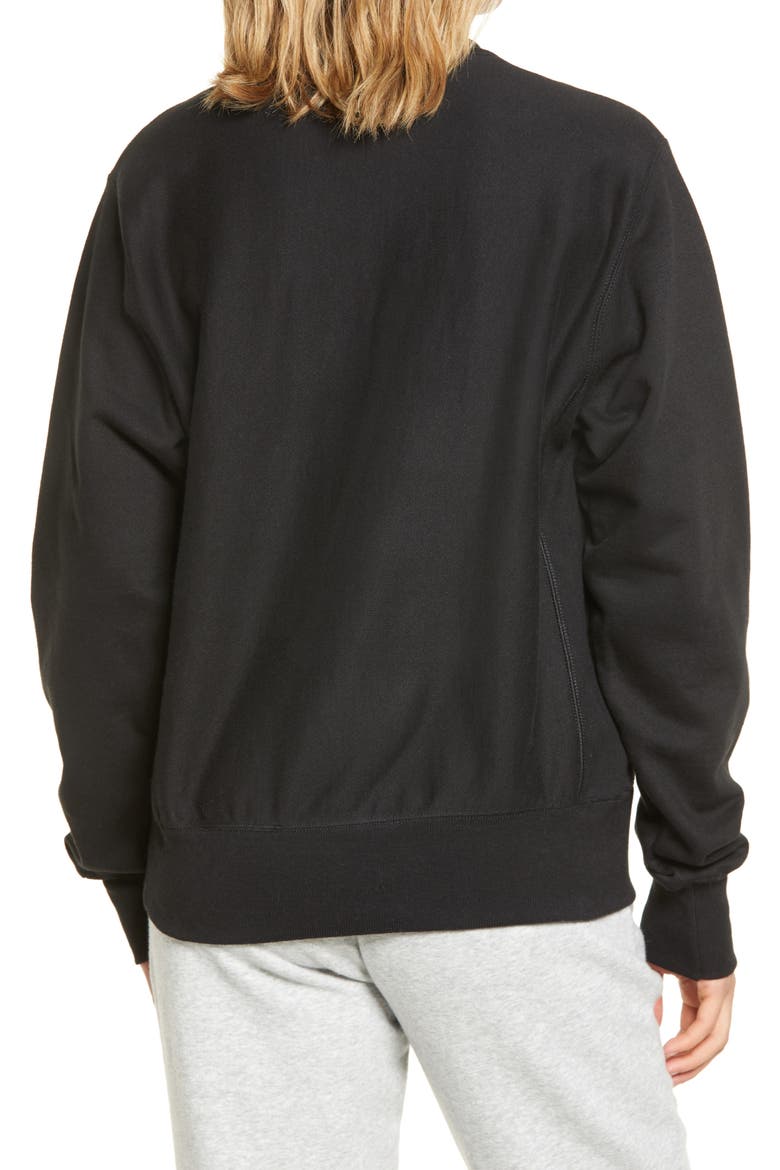 Reverse Weave® Boyfriend Sweatshirt, Alternate, color, BLACK