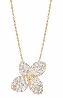Adornia Oversize Cubic Zirconia Floral Pendant Necklace