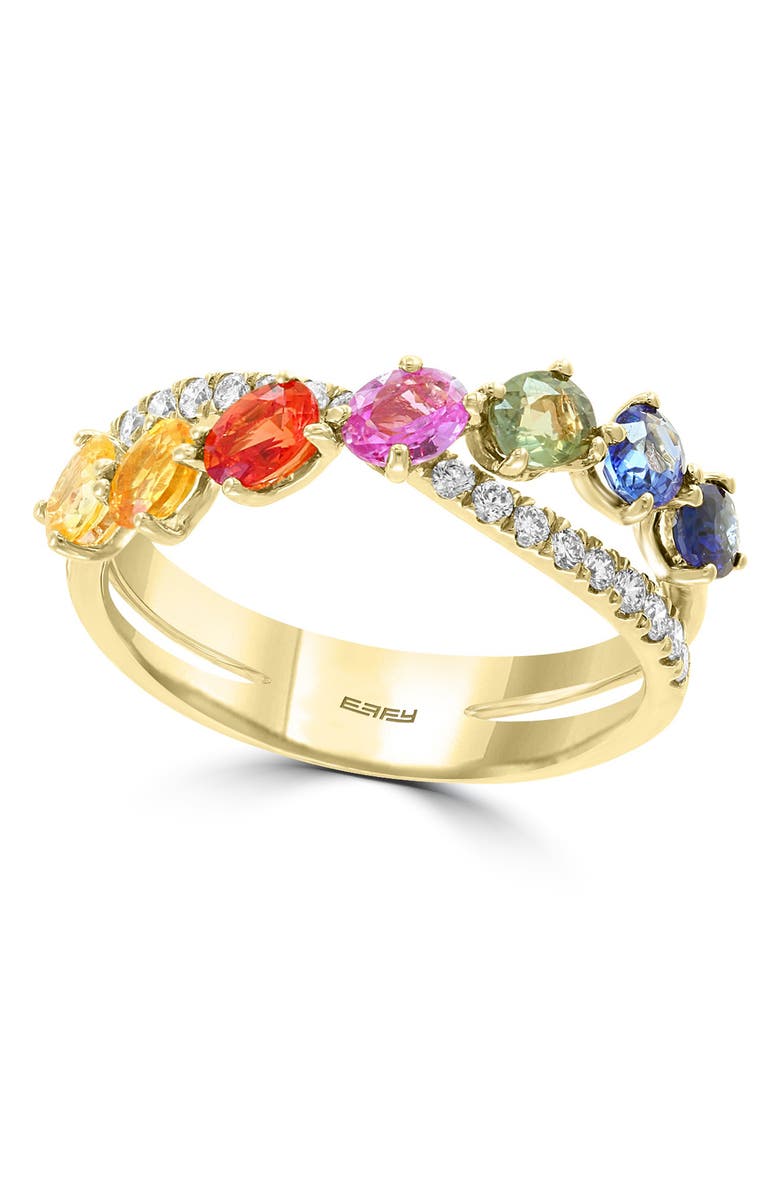 EFFY 14K Yellow Gold Diamond & Precious Stone Ring, Alternate, color, 