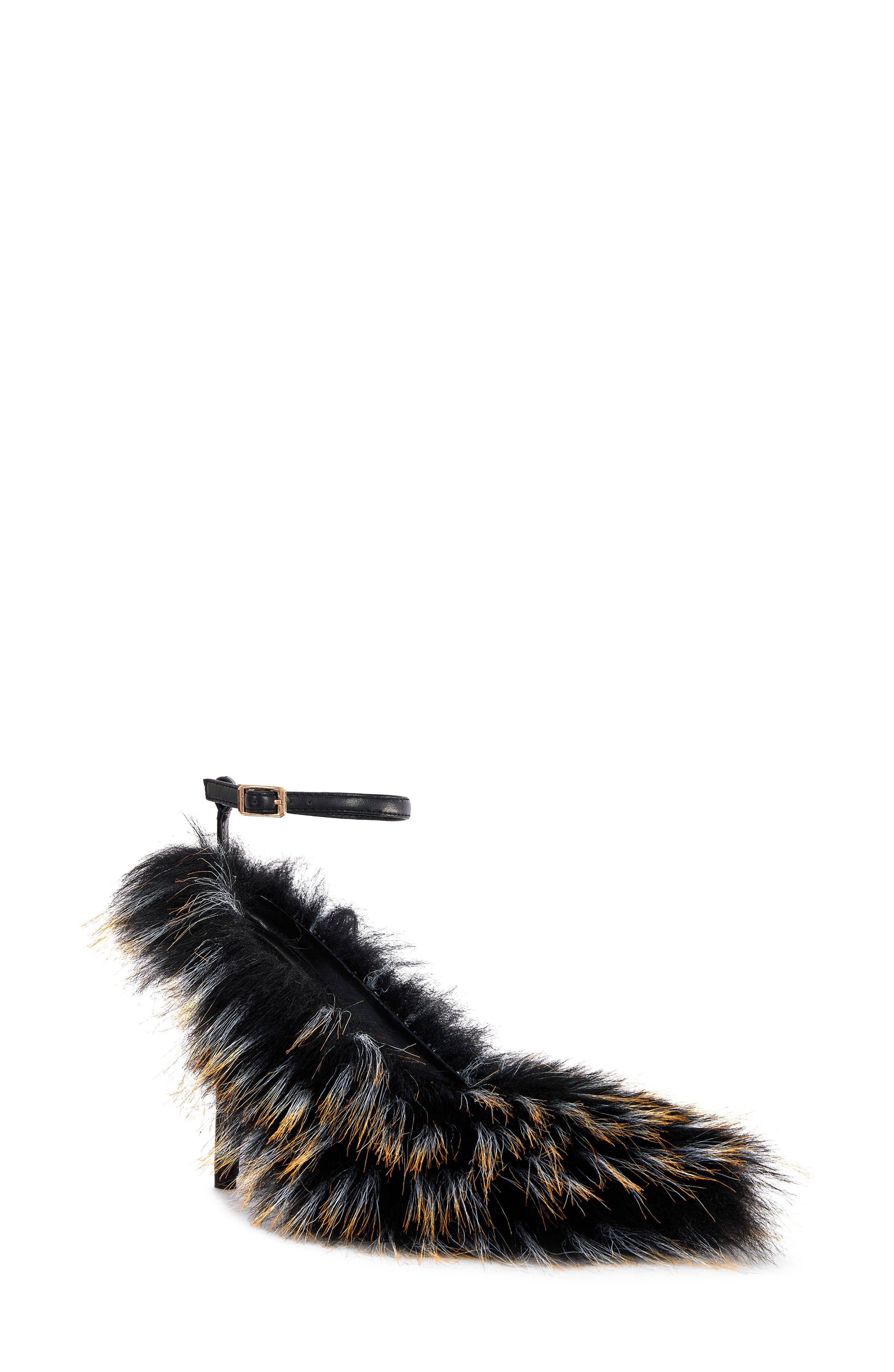 Noir Faux Fur Pump, Main, color, BLACK MULTI