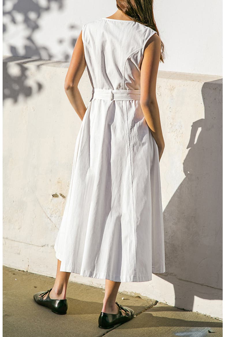 Sleeveless Tie Waist Maxi Dress, Alternate, color, WHITE