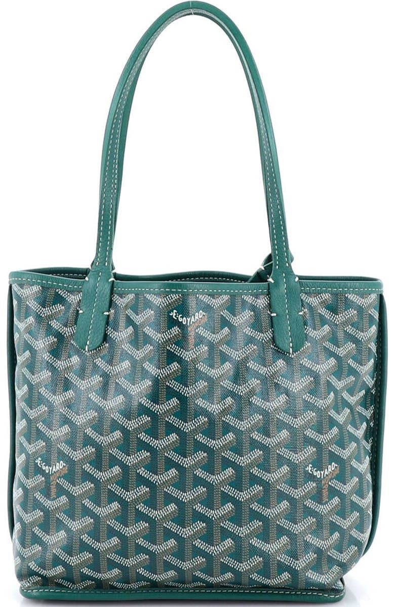Pre-Owned Goyard Anjou Reversible Tote Coated Canvas Mini, Alternate, color, Green