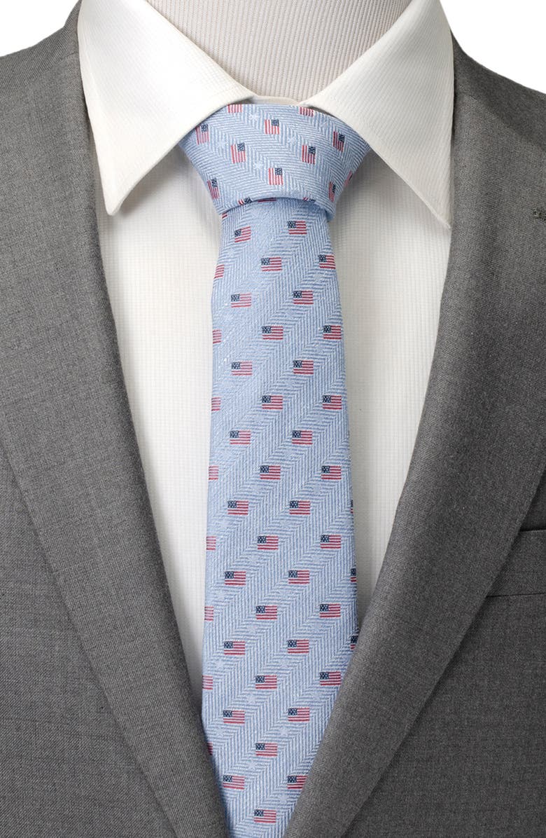 Cufflinks, Inc. American Flag Cotton Tie, Alternate, color, Blue