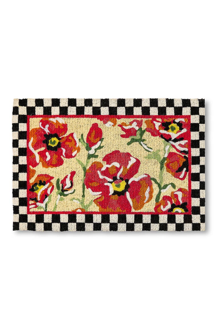 Red Poppies Doormat, Main, color, RED