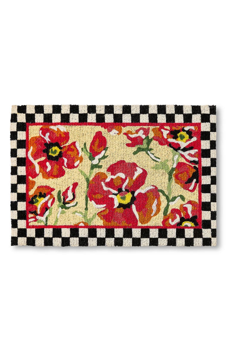 MACKENZIE CHILDS Red Poppies Doormat, Main, color, Red