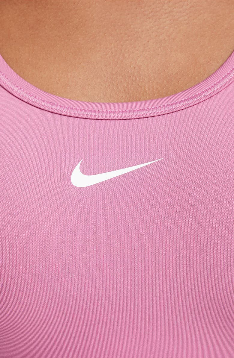Nike Kids' Swoosh Easy On Racerback Sports Bra, Alternate, color, Magic Flamingo/ White