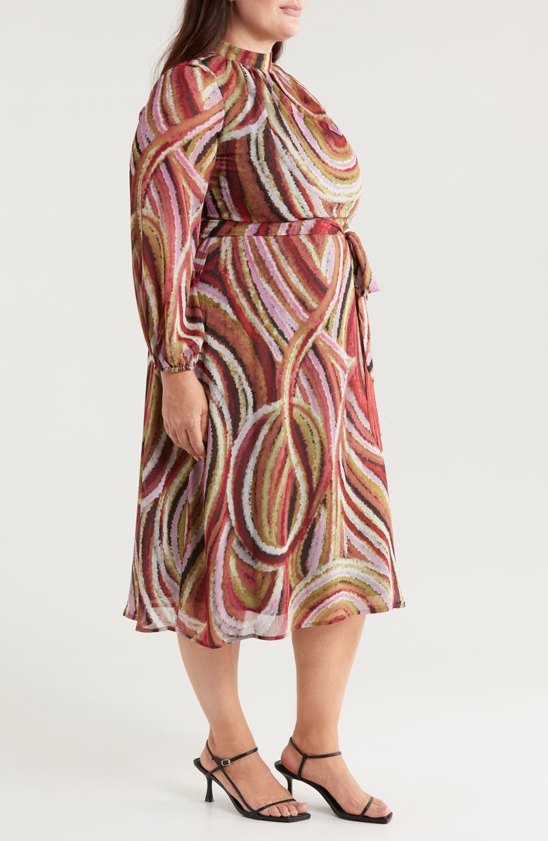 Tahari ASL Chiffon Midi Dress, Alternate, color, 