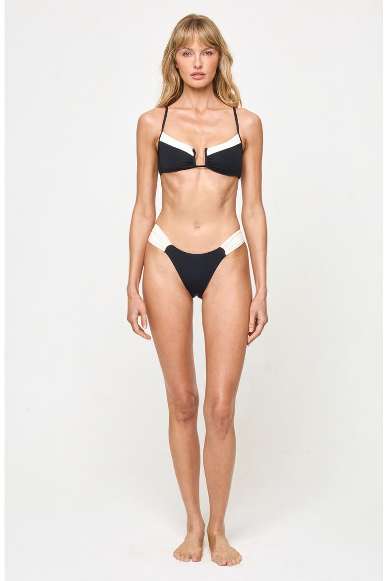 Dolce Full Bikini Bottoms, Alternate, color, BLACK/ CREAM