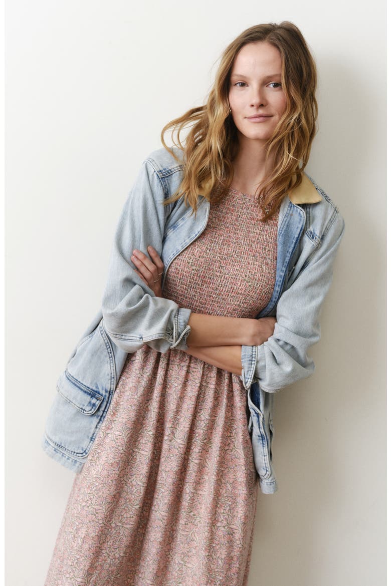 Darcy Floral Smock Midi Dress, Alternate, color, BOUQUET