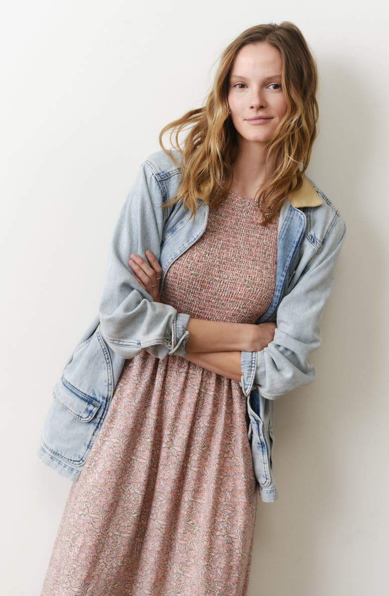 Marine Layer Darcy Floral Smock Midi Dress, Alternate, color, Bouquet