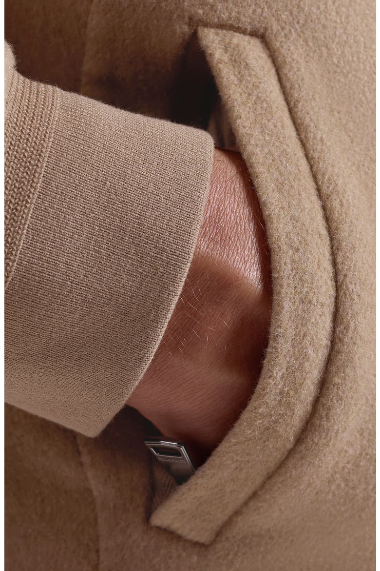 Brushed Wool Blend Bomber Jacket, Alternate, color, CAMEL