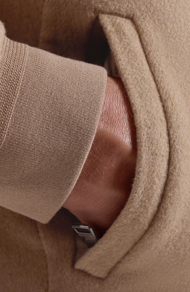 Bugatchi Brushed Wool Blend Bomber Jacket, Alternate, color, Camel