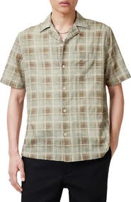 AllSaints Seattle Check Short Sleeve Camp Shirt
