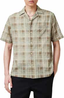 AllSaints Seattle Check Short Sleeve Camp Shirt