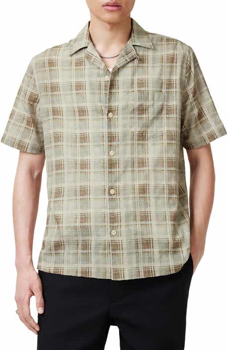 AllSaints Seattle Check Short Sleeve Camp Shirt