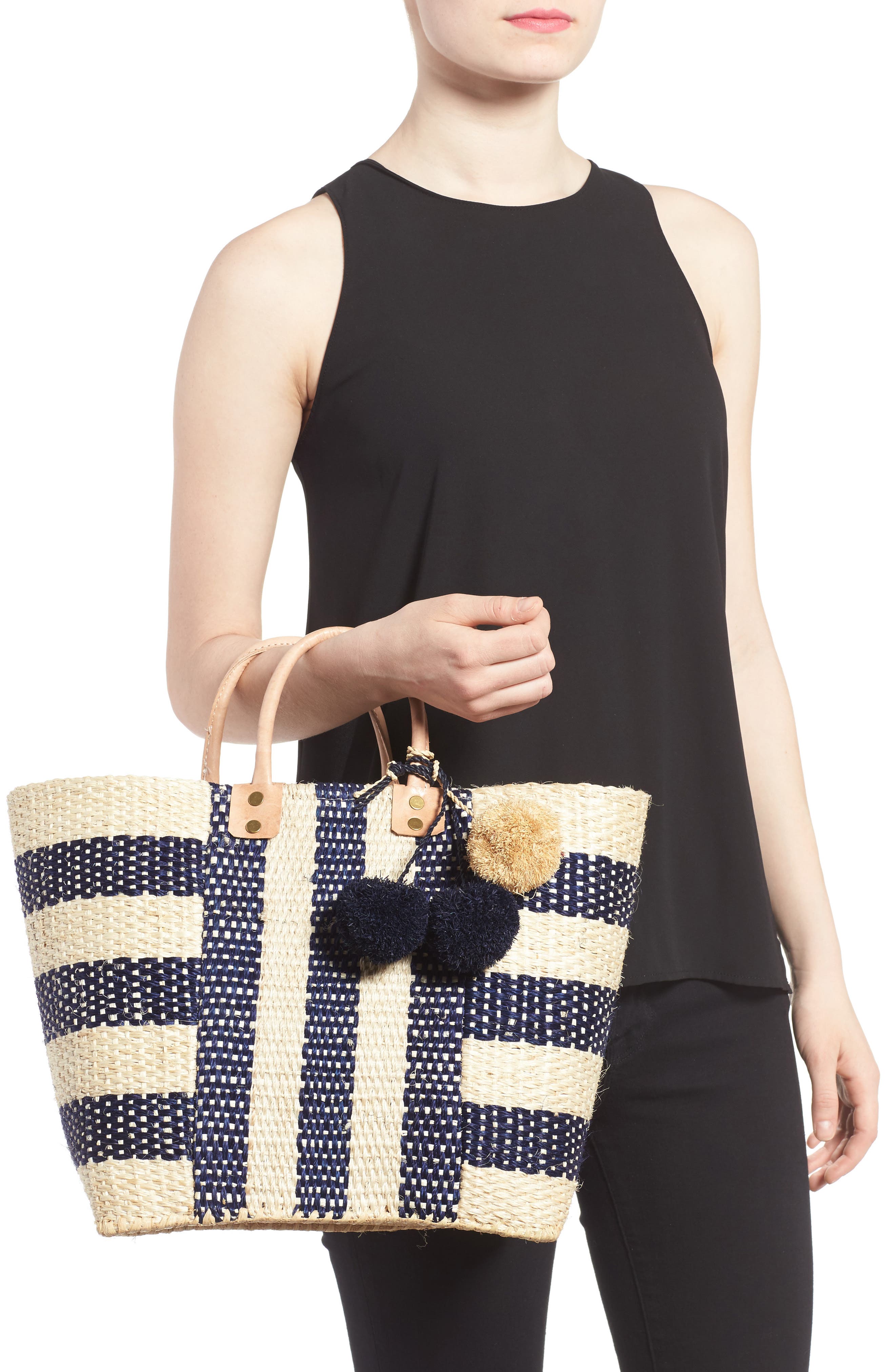 'Collins' Woven Tote, Alternate, color, NAVY