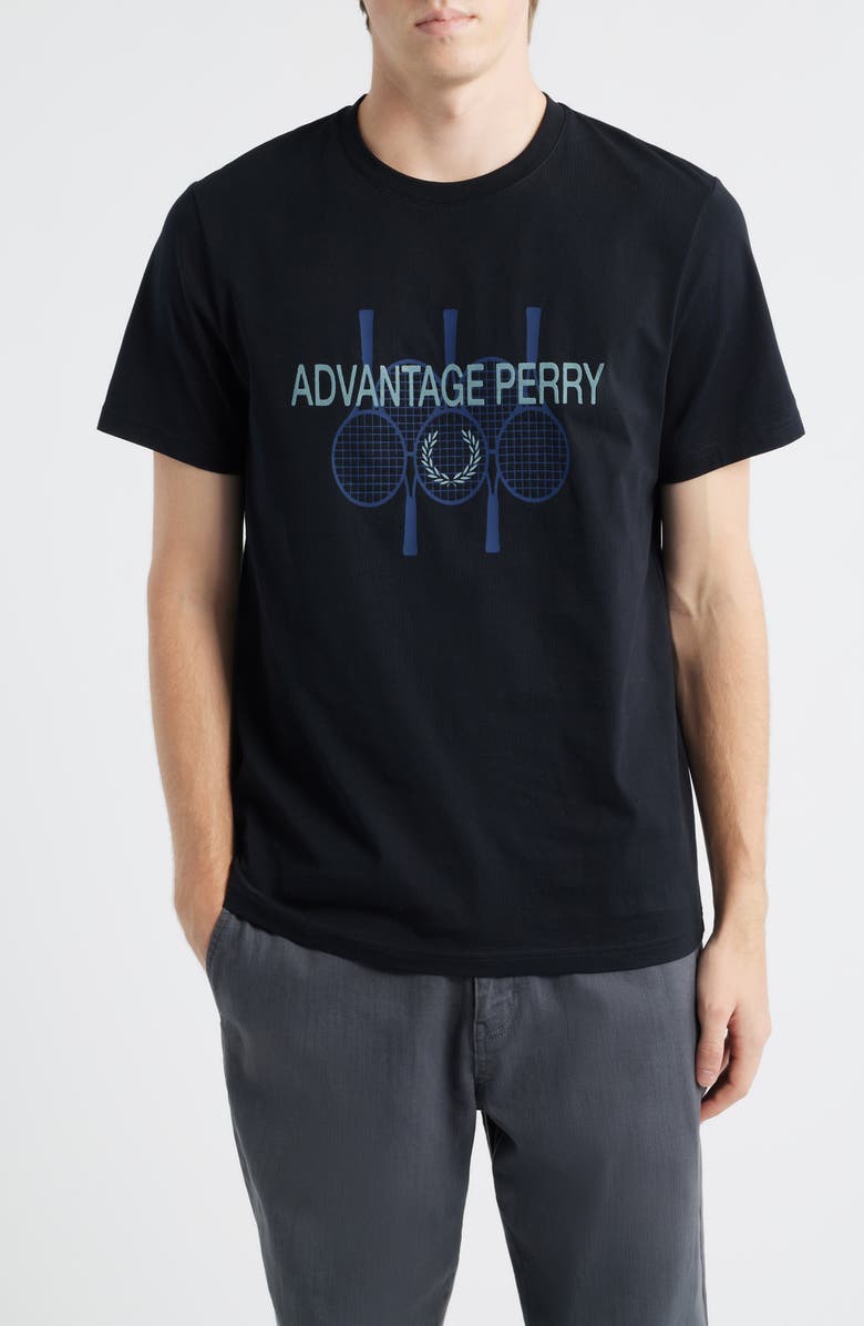 Fred Perry Advantage Perry Cotton Graphic T-Shirt, Main, color, Black