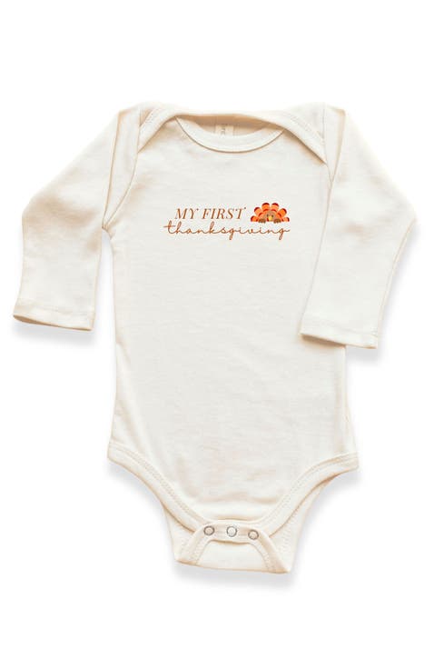 My First Thanksgiving Organic Bodysuit Long Sleeve