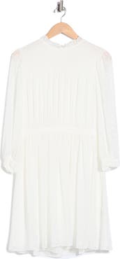 Rebecca Taylor Long Sleeve Clip Dot Chiffon Dress