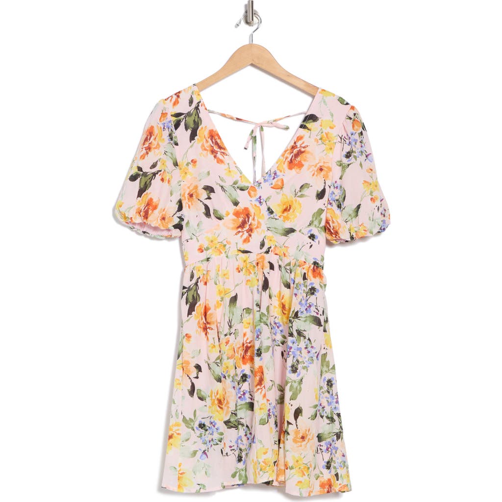 LOVESTITCH LOVESTITCH FLORAL SHORT SLEEVE COTTON FIT & FLARE DRESS