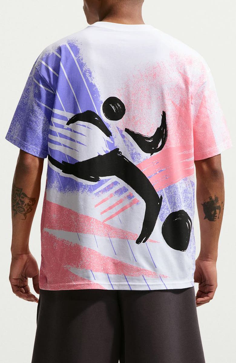 Nike Oversize Worldwide Soccer Print T-Shirt, Alternate, color, White Multi