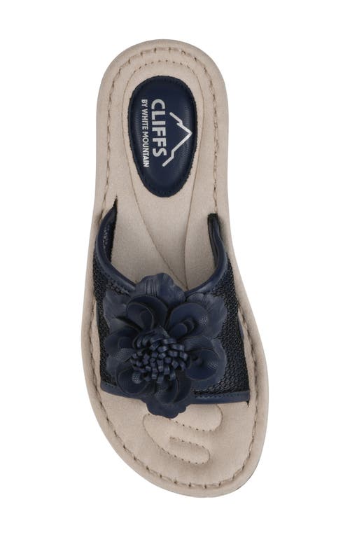 Cliffs By White Mountain Chill Slide Sandal In Navy Fabric