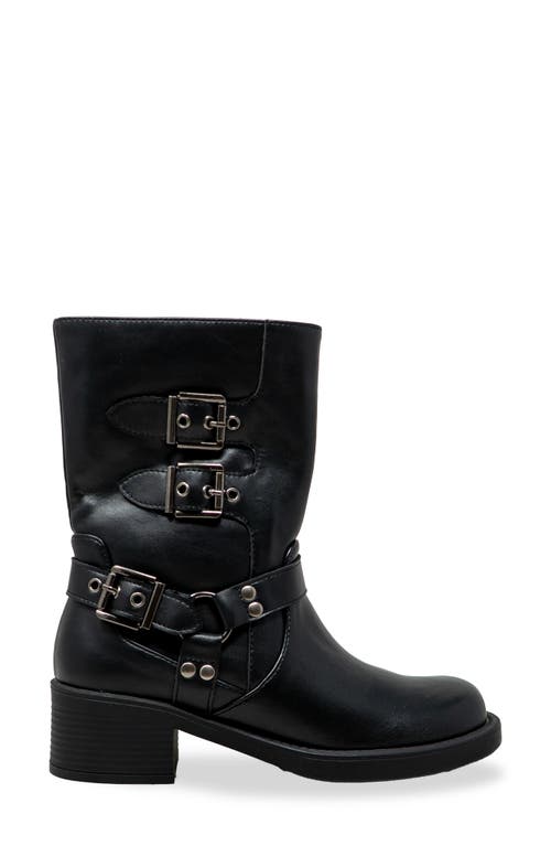 Chase & Chloe Chase And Chloe Ashton Buckle Riding Boot In Black