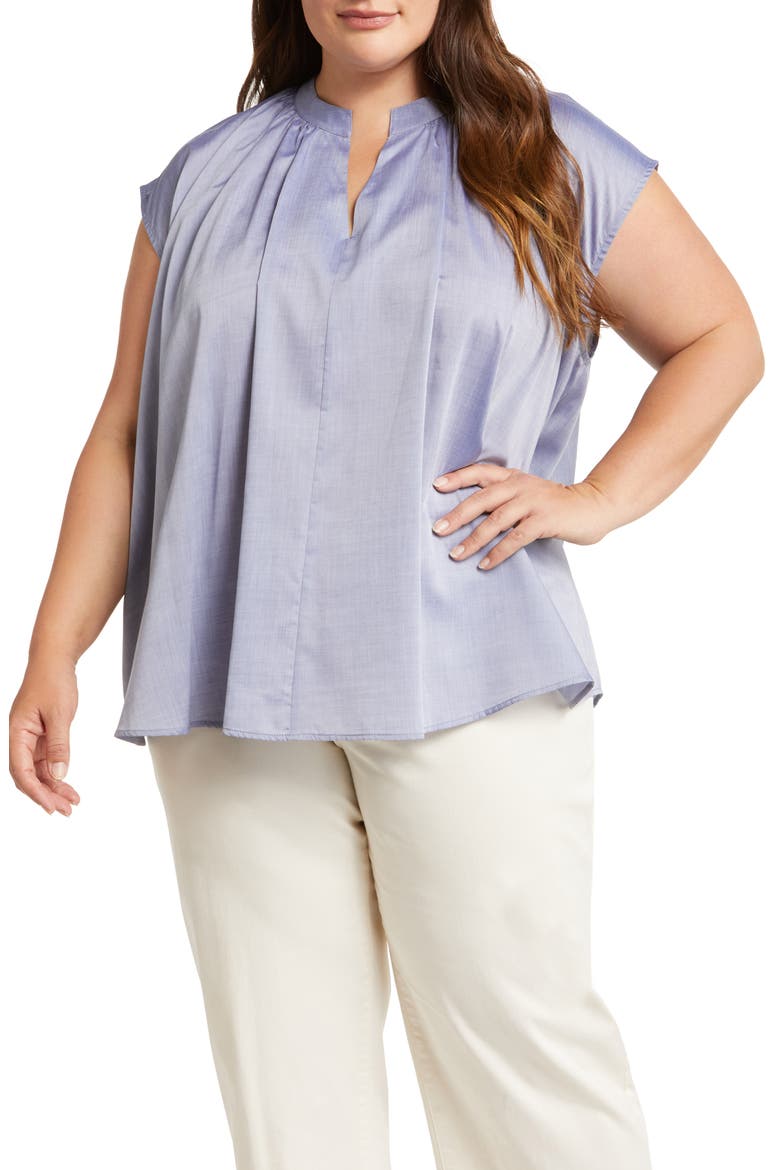 Finch Cotton Popover Top, Main, color, ICE BLUE