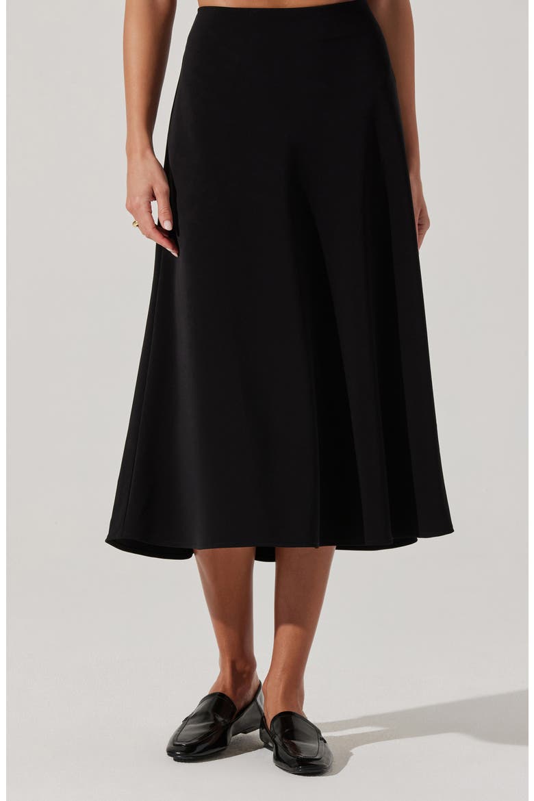 Flared Midi Skirt, Main, color, BLACK