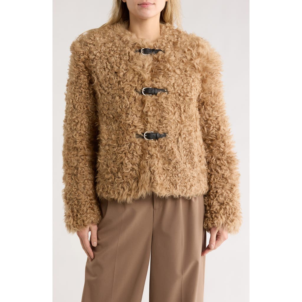 Rag & Bone Sabrina Genuine Shearling Coat In Ltbrown