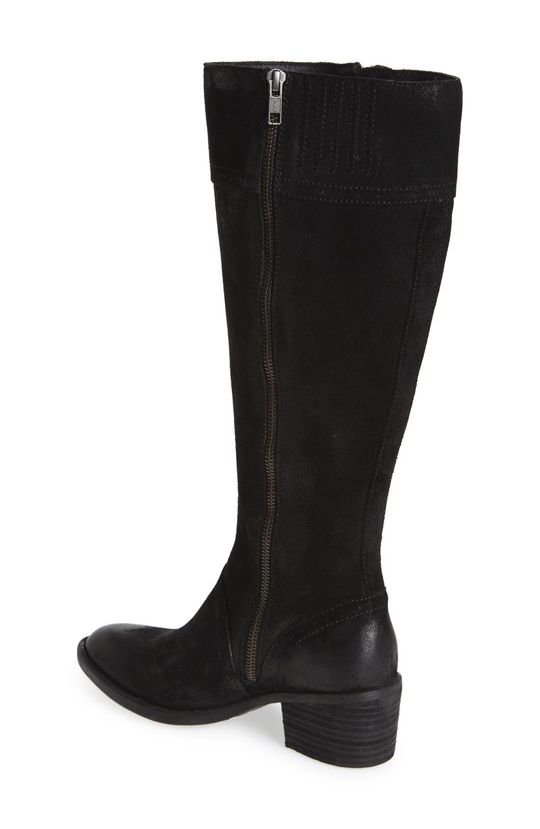 Poly Riding Boot, Alternate, color, BLACK DISTRESSED LEATHER